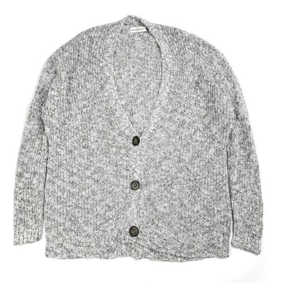 Abercrombie & Fitch Sweaters - ABERCROMBIE Oversized Button Down Grandpa Cardigan Sweater Marled Gray Womens